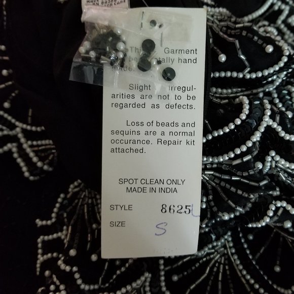 NWT Vintage Silk Beaded Gown - Small - Picture 7 of 8